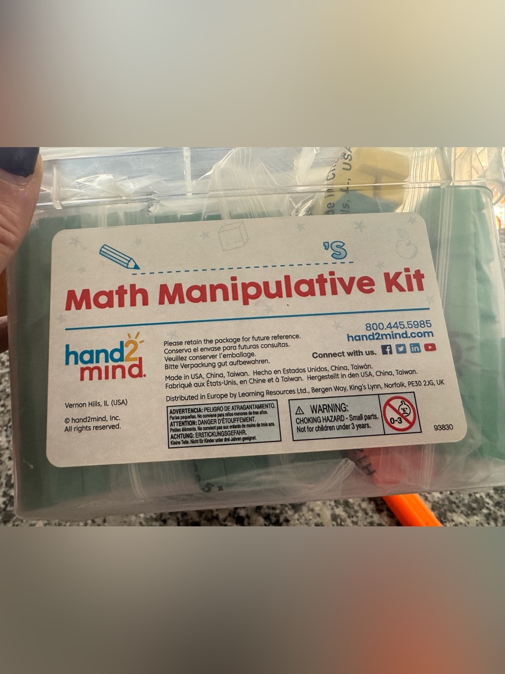 NEW Hand2Mind Youth Manipulative Kit - Colorful Educational Set